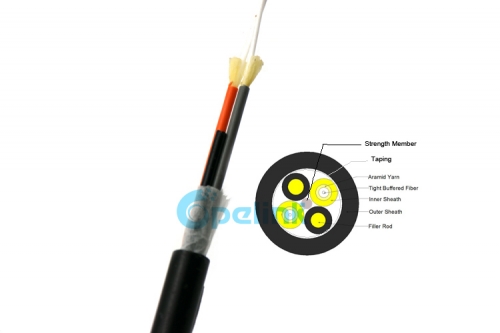 GYFJH Duplex Round Far Transmission Optical Fiber Cable, FTTA/RRH Fiber Optic Cable, Round Optical Cable for Base Cabling