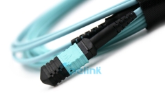 OM3 MPO-LC Fiber Optic Patch cable, 12 Fibers MPO Harness Cable, Use for High density data center MPO to LC Breakout Cable