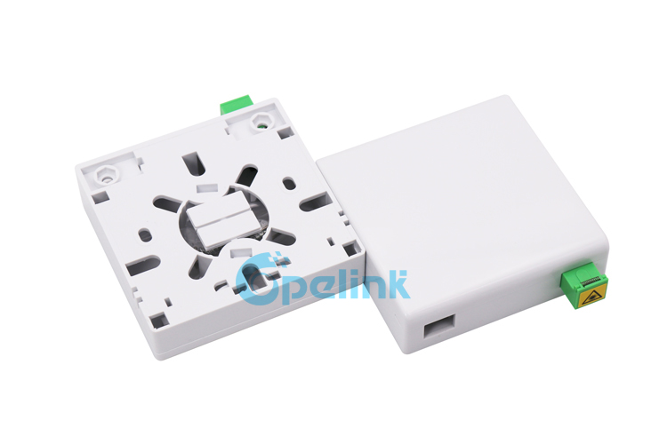 White one Port Fiber Optic Wall Outlet Termination Box