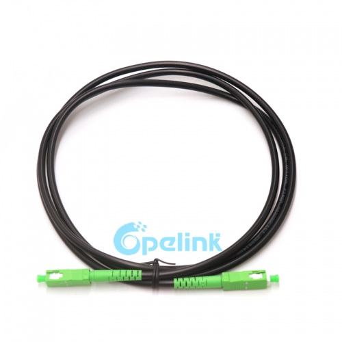 SC APC to SC APC Simplex Outdoor Fiber Patch Cord, G.657A2 , 5mm PVC-OFNR Black Jacket